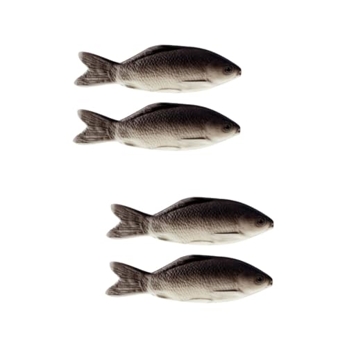 Unomor 4 Stück künstlicher Fisch dekofische fischkissen Schlafkissen Sommerkissen Spielzeuge Plüschtier dekoratives Kissenspielzeug Karpfen Brot gefälschter Fisch Katze Haustier 3D von Unomor