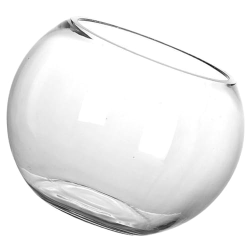 Unomor Fischglas Aus Glas: Klarer Blumentopf Kleines Goldfischbecken Terrarium Blumenvase Pflanzgefäß Tischdekoration Blasenkugelvase Für Kampffische 12 cm von Unomor