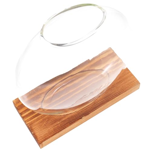 Unomor Hydrokultur-Dill-Ornamente Terrarienbehälter Aus Glas Desktop-hydrokultur-pflanzgefäß Glasvase Für Hydroponische Pflanzen Fischglas Aus Glas Büro Becken Aus Glas Haushalt Holz von Unomor