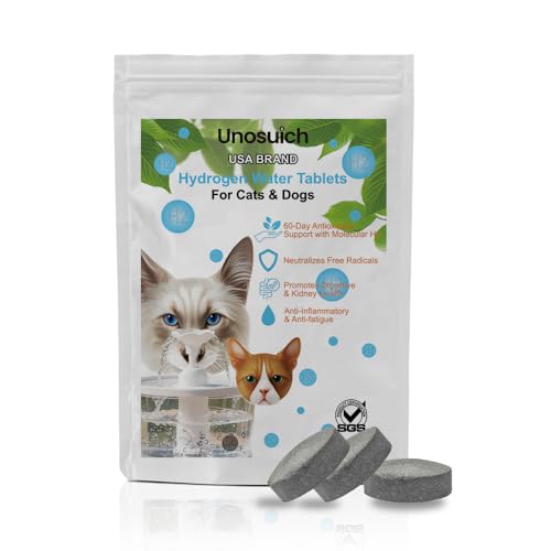 Wasserstofftabletten H2 für Hunde und Katzen – Hochwirksames Antioxidans-Präparat Wasserstoff-Ergänzungsmittel für Haustiere Wasserfilter für Haustiere für unterwegs (60 Tabletten) von Unosuich
