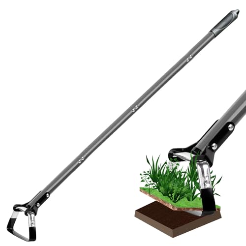 Gartenhacke Hacke, Gartenhacke mit Stiel, Edelstahl Pendelhacke, Gartenwerkzeug Wiedehopfhacke, Steigbügelhacke zum Pflanzen von Gemüse, für lockern,Lüften undJäten des Bodens 1.6M von Unpoten