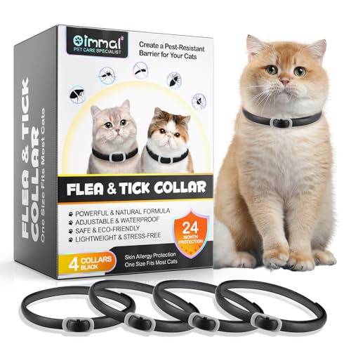 Anti Floh Und Zecke Katze Halsband, Katze Floh Halsband, 4-Teiliges Set Larven Und Eier Mit Verstellbarem Wasserdichtem Bund Effektiv Für 24-Monate Geschützt von Uocasi
