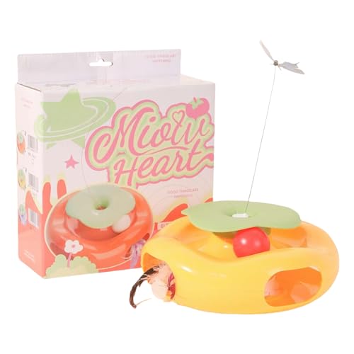 Automatic Cat Toy, Interactive Kitten Teaser, 9.45x8.66x8.66 inches Electric Flutter Device, Colorful Entertainment, Design, Ideal for Living Rooms, Parks, Balconies, Backyards, Lawns, Beaches von Uonguon