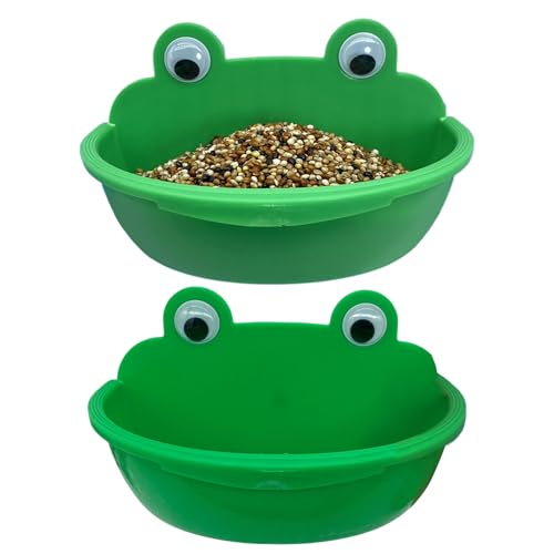 Bird Bowls, Multifunctional Parrot Feeder, Splash-Proof Lovebird Bathing Dish, Gray Parrot Cockatiel, Parakeet Feeding Container, 5.75x3.07x1.42 Inches von Uonguon