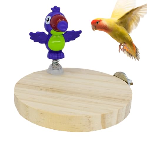 Bird Cage Perch, Cockatiel Perch, Natural Chewable Enrichment Toy, Playground Accessories, Safe Wooden Stand for Entertainment and Beak Exercise, 6.3x6.3x3.54 Inches von Uonguon