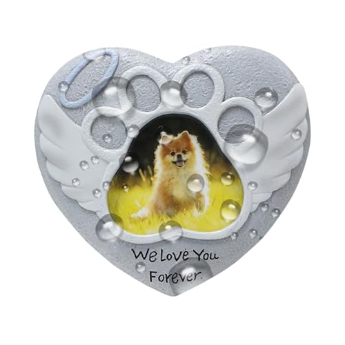 Dog Memorial, Love Heart Memorial, Resin Remembrance Stone, Heaven Grave Marker, Bereavement Accolade 5.71x0.63x5.12 Inches Perfect for Outdoor Garden, Honoring The Loss of a Pet von Uonguon