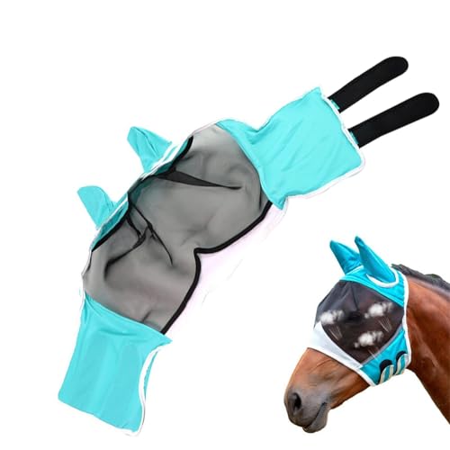 Horse Fly Face Cover, Professional Visage Protector, Adjustable Facial Case, Earmuffs Design, Eye Protection, (41.34x20.47x11.02 Inches), Perfect for Outdoor Riding von Uonguon
