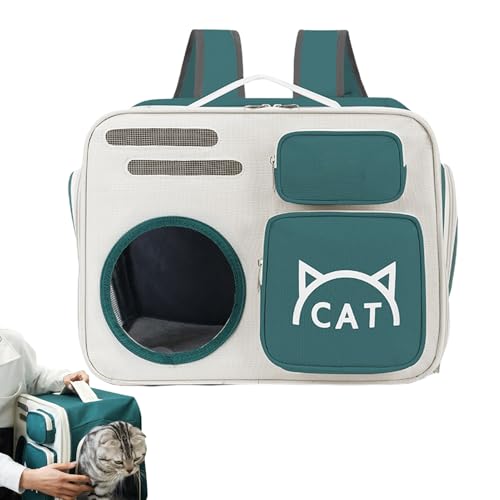 Katzenträger -Rucksack, Katzenträger - Verstellbare atmungsaktive Oxford Pet Carrier - Tragbare robuste Kleinhärbung mit Mesh zum Wandercamping -Flugradfahrrad von Uonguon