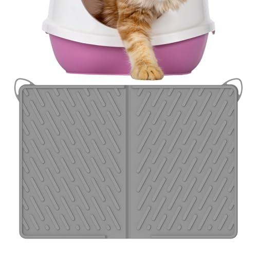 Litter Box Mat, 24 x 17inches Cat Box Floor Protector, Scratch Resistant Waterproof Exterior with Non-Slip Bottom, Compact Easy Clean Pad, Ideal for Feeding Corner Indoor Use Litter Box Mat, 24 x 17inches Cat Box Floor Protector, Scratch Resistant Waterproof Exterior with Non-Slip Bottom, Compact Easy Clean Pad, Ideal for Feeding Corner Indoor Use von Uonguon