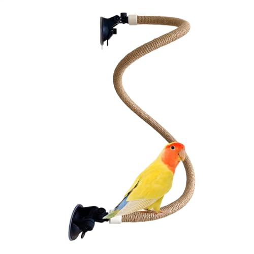 Parrot Perch Stand, Adjustable Suction Cup Parakeet, Accessory, Portable Grinding Stick Training Toy, for Small and Medium Birds, Lightweight, 39.37 Inches von Uonguon