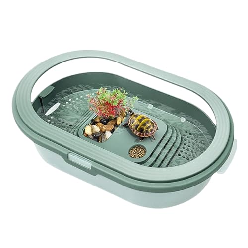 Turtle Tank, Small Turtles Terrarium, Anti-Escape Terrapin Aquarium, Reptile Tank, Crab Tortoise Feeding Resting Basking Habitat, Ideal for Aquatic and Land Reptiles von Uonguon