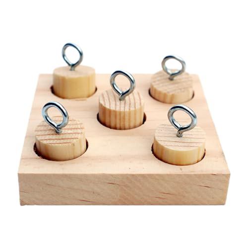 Uonguon Bird Toys, Sturdy Wooden Parakeet Peg Toy, Lovebird Playing Device, Interactive Puzzle Training Tool, Design for Mental Stimulation and Beak Exercise,2.95x2.95x0.79 inches von Uonguon