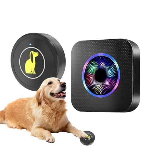 Uonguon Dog Door Bell – 110 to 260V Wireless Full House Pet Doorbell for Training and Outdoor Access, Waterproof Button with 5 Volume Levels, Dogs Training Signal for Apartment Backyard Indoor Use von Uonguon