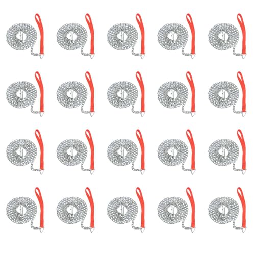 Uooduby Robuste Metallkette für Hunde und Welpen, 1,6 m, roter Griff, 20 Stück von Uooduby