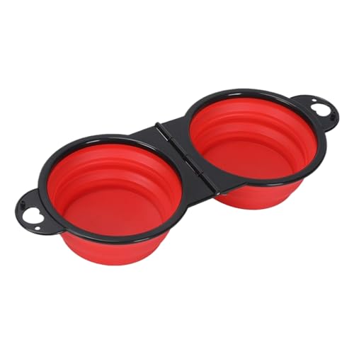 Uoqpty Faltbarer Wassernapf für Hunde, langsamer Futterspender mit Clips, faltbarer Silikonnapf für kleine, mittelgroße und große Rassen von Uoqpty