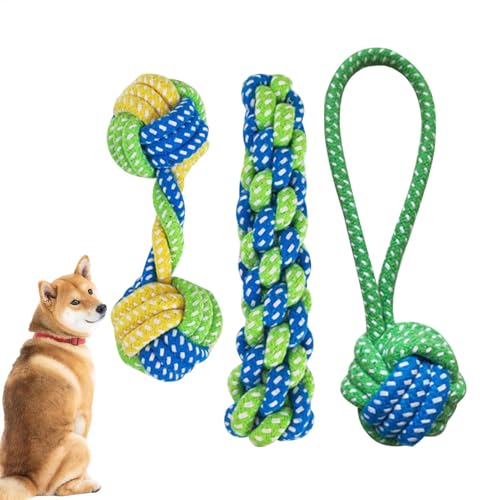 Uoqpty Hundekau -Seil, kleines Hundeseilspielzeug - 3X tränenresistente Welpenkäse-Seile - Bitt-resistente Aggressive Kauspielspielzeug, Puppenschleifzubehör für Zähne trainieren Uoqpty Hundekau -Seil, kleines Hundeseilspielzeug - 3X tränenresistente Welpenkäse-Seile - Bitt-resistente Aggressive Kauspielspielzeug, Puppenschleifzubehör für Zähne trainieren von Uoqpty