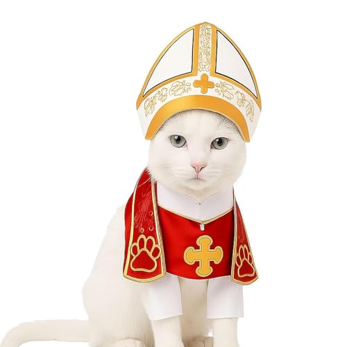 Uoqpty Hundepapst-Kostüm - Lustiger Haustier-Kostümhut Für Unterhaltung - Niedliche Katzen- Und Welpenkleidung Für Fotos, Feiertage, Events, Verkleidung & Auftritte Uoqpty Hundepapst-Kostüm - Lustiger Haustier-Kostümhut Für Unterhaltung - Niedliche Katzen- Und Welpenkleidung Für Fotos, Feiertage, Events, Verkleidung & Auftritte von Uoqpty
