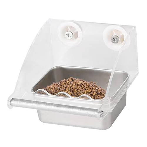 Uoqpty Vogelkäfig-Futterstation | Transparenter Vogelfutterspender mit rutschfester Sitzstange, Edelstahlnapf für Nymphensittiche, Outdoor, Hinterhof, Terrasse, Terrasse, Balkon Uoqpty Vogelkäfig-Futterstation | Transparenter Vogelfutterspender mit rutschfester Sitzstange, Edelstahlnapf für Nymphensittiche, Outdoor, Hinterhof, Terrasse, Terrasse, Balkon von Uoqpty