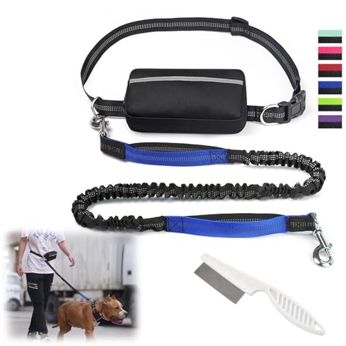 Freihändige Hundeleine Mit Reißverschlusstasche, Joggingleine Hunde Mit Bauchgurt, Laufgurt Joggen Freihandleine Hund Kleine, Hundeleine Joggingleine Laufgurt Für Große Hunde Bis 50kg (Green) von Uornwz