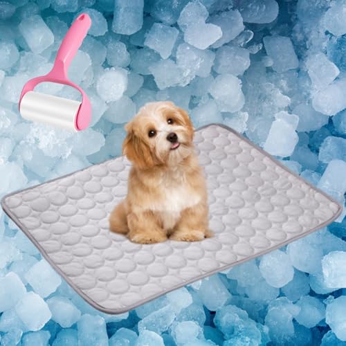 Pfotenfrost Hund Kühlmatte, Pfotenchillrm Dieinnovativekuhlmatte Für Hunde, Nordseepfote Kühlmatte Für Katzen, Sommer Rutschfest Selbstkühlende Hundematte Für Zuhause, Auto (Grau, XS(40*30cm)) von Uornwz