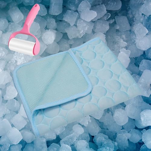 Pfotenfrost Hund Kühlmatte, Pfotenchillrm Dieinnovativekuhlmatte Für Hunde, Nordseepfote Kühlmatte Für Katzen, Sommer Rutschfest Selbstkühlende Hundematte Für Zuhause, Auto (Hellblau, XS(40*30cm)) von Uornwz