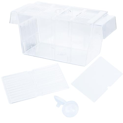 Uotyle Aquarium Fischzuchtbox Kunststoff Brutkasten Brutkasten mit Saugnäpfen, große Isolationsbox für Babyfische, Garnelen, Betta, Guppy und Platy (L: 20 cm x 10 cm x 10 cm) von Uotyle