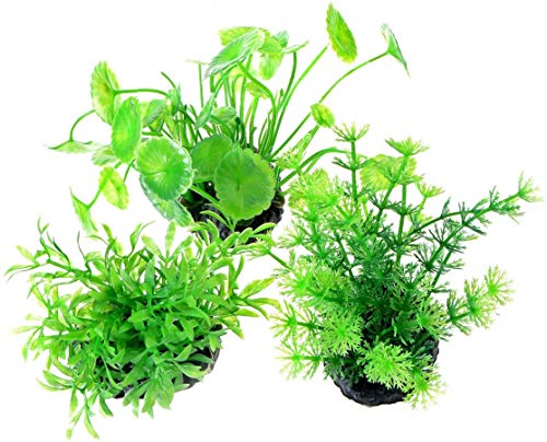 Uotyle Künstliche Aquariumpflanzen aus Kunststoff, Dekoration für Aquarien, klein, 3 Stück von Uotyle