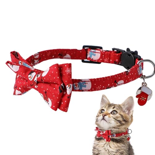 Uozonit Katzenhalsbänder mit Schleife für Weihnachten | Niedliches Katzenhalsband mit Schneeflocke, Weihnachtshalsband, verstellbar, mit Schneeflocke, für Katzen, Tag, Weihnachten, Kätzchen Uozonit Katzenhalsbänder mit Schleife für Weihnachten | Niedliches Katzenhalsband mit Schneeflocke, Weihnachtshalsband, verstellbar, mit Schneeflocke, für Katzen, Tag, Weihnachten, Kätzchen von Uozonit