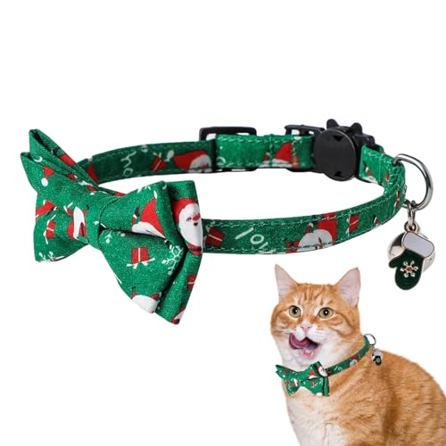 Uozonit Katzenhalsband für Weihnachten – Breakaway Kätzchenhalsband mit Glocke, verstellbare Weihnachtshalsbänder mit Schneeflockenschleife für Katzen, Weihnachten, Kätzchen, Halloween Uozonit Katzenhalsband für Weihnachten – Breakaway Kätzchenhalsband mit Glocke, verstellbare Weihnachtshalsbänder mit Schneeflockenschleife für Katzen, Weihnachten, Kätzchen, Halloween von Uozonit