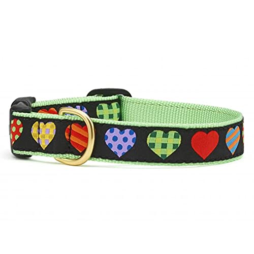 Up Country COH-C-XS Colorful Hearts Hundehalsband, Schmal 5/8", XS von Up Country