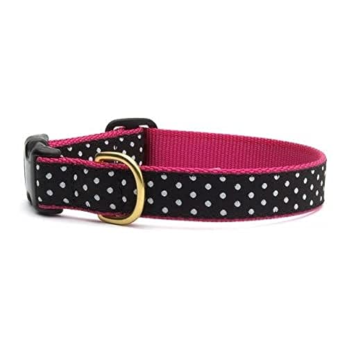 Up Country WDO-C-XL Hundehalsband, Breit 1", XL, schwarz/weiß Dot von Up Country