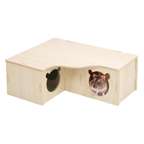 Hamsterhaus, hölzerne Hamster-Versteck, bite-resistente und geschmacklose Spielzeug, Accessoires für syrische Hamster Zwerg Rennrennrennel Degus Rathamster Hamsterhaus, hölzerne Hamster-Versteck, bite-resistente und geschmacklose Spielzeug, Accessoires für syrische Hamster Zwerg Rennrennrennel Degus Rathamster von Upiulote