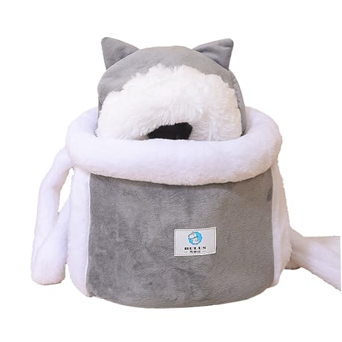 Katzenbeutelträger, Hundeträger -Rucksack, Doppelpocket -Katzen -Frontpack, Bequeme Schlinge, warme Reise, Haustier -Front -Rucksack für kleine Hunde Innenkatzen Reisen (grau, l) Hund von Upiulote