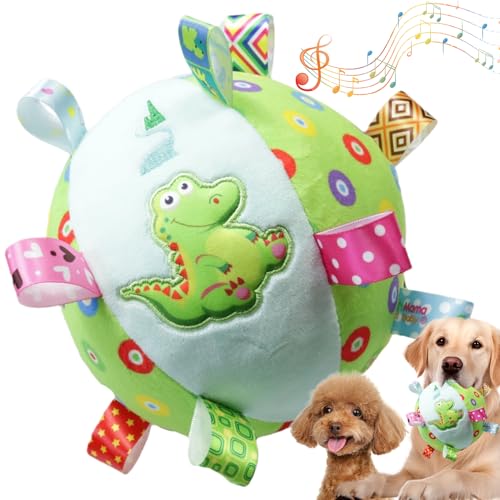 Quietschende Hundeball mit Rasseln, 5, 9-Zoll-Plüsch weiche interaktive Hundespielzeug, hohe elastische Bissresistante aktiven Rollkugel mit Gurten für Welpen kleine mittelgroße Hundespielzeuge für kl Quietschende Hundeball mit Rasseln, 5, 9-Zoll-Plüsch weiche interaktive Hundespielzeug, hohe elastische Bissresistante aktiven Rollkugel mit Gurten für Welpen kleine mittelgroße Hundespielzeuge für kl von Upiulote