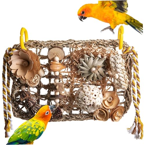 Vogelkauen Spielzeug natürlicher sicherer Vogel Futtersuche Spielzeug kauen und zerstören mit Obst- und Graskugeln, die Spielplatz für Sittiche Cockatiel Conures Lovebirds Vogel hängen Vogelkauen Spielzeug natürlicher sicherer Vogel Futtersuche Spielzeug kauen und zerstören mit Obst- und Graskugeln, die Spielplatz für Sittiche Cockatiel Conures Lovebirds Vogel hängen von Upiulote