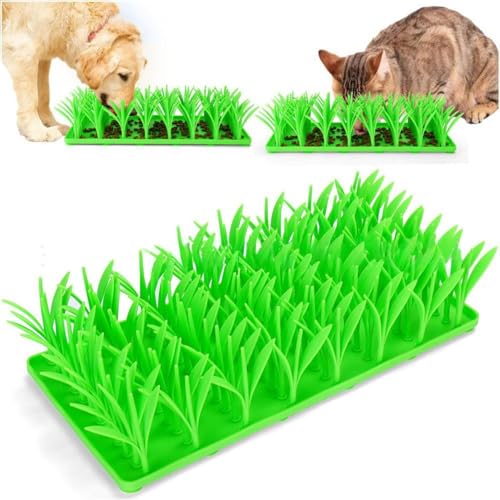 Lick Lawn für Katzen, Schnüffelmatte für Katzen, Katzenleckmatte - Silikongras langsames Füttern Pad für Futtersuche Spaß & Stressabbau, Anreicherung Indoor Fütterungsspielzeug für Katze und kleine Lick Lawn für Katzen, Schnüffelmatte für Katzen, Katzenleckmatte - Silikongras langsames Füttern Pad für Futtersuche Spaß & Stressabbau, Anreicherung Indoor Fütterungsspielzeug für Katze und kleine von Uptiar