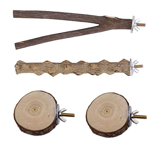 4 Stück Papageienkäfig Sitzstange aus Naturholz Vogelstange Ständer Wildstab Schleifen Pfote Klettern Stehend Multifunktional für Vogel 4 Stück Papageienkäfig Sitzstange aus Naturholz Vogelstange Ständer Wildstab Schleifen Pfote Klettern Stehend Multifunktional für Vogel von Uqezagpa