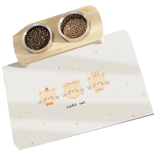 Rutschfeste Hundefuttermatte, robustes PVC, verhindert Verschütten, für Haustiere, Katzen, Futterlösung, leicht zu reinigen, für drinnen und draußen, PVC-Hundefutter von Uqezagpa