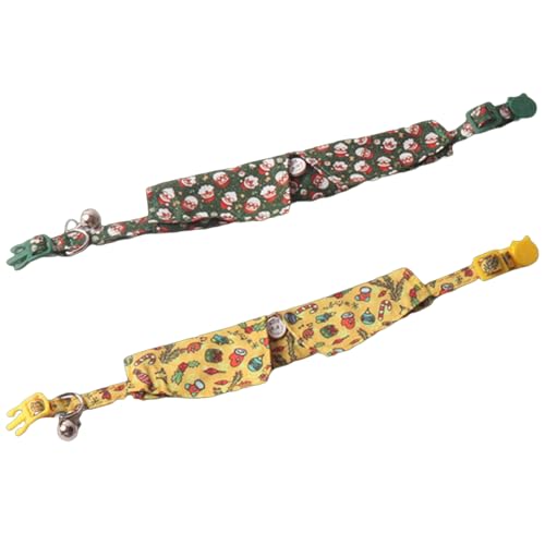 Uqezagpa 2 x Weihnachts-Katzenhalsband, regulierbar, bequem, für Katzen Uqezagpa 2 x Weihnachts-Katzenhalsband, regulierbar, bequem, für Katzen von Uqezagpa