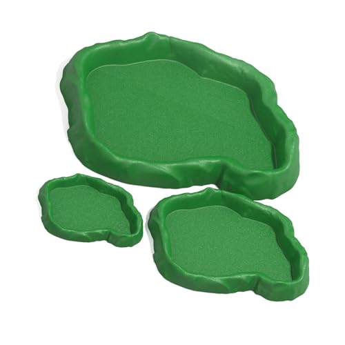 Uqezagpa 3-in-1 Multifunktionaler Reptilien-Futternapf für Futter und Wasser, Badeschüssel für Amphibien, Fütterung, Baden und Bewässerung, Frösche, Lebensraumdekoration von Uqezagpa