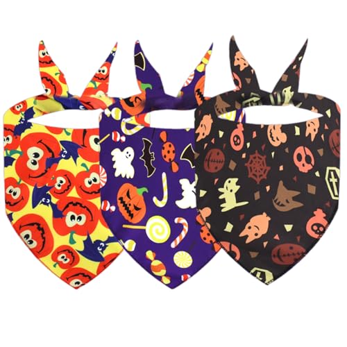 Uqezagpa 3 x Halloween-Hundehalstücher für große Hunde, langlebig, Dreiecke, Halstuch für große Hunde Uqezagpa 3 x Halloween-Hundehalstücher für große Hunde, langlebig, Dreiecke, Halstuch für große Hunde von Uqezagpa