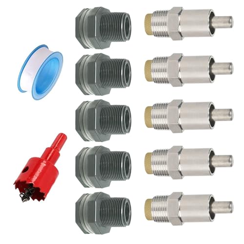 Uqezagpa 5 x automatische Edelstahl-Schweine-Bewässerungsnippel mit Bohrer für einfache Installation und Wartung, Bauernhof von Uqezagpa
