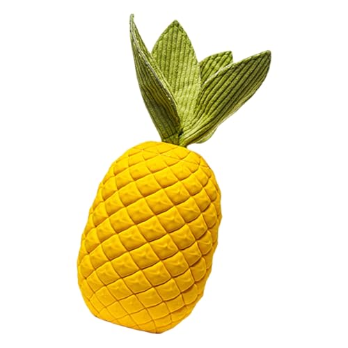 Uqezagpa Ananas Kauspielzeug für Hunde, Naturkautschuk, Quietschspielzeug, Leckerli-Dosierung, Hundespielzeug zum Zahnen von Uqezagpa
