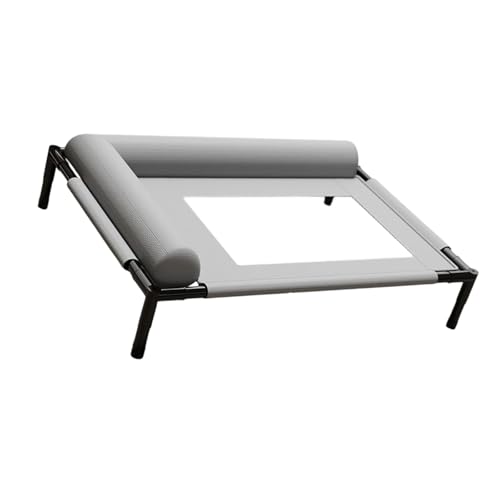 Uqezagpa Erhöhtes Hundebett mit atmungsaktivem Netz und Kissen, kauresistentes Design, waschbares Haustierbett für kleine bis mittelgroße von Uqezagpa