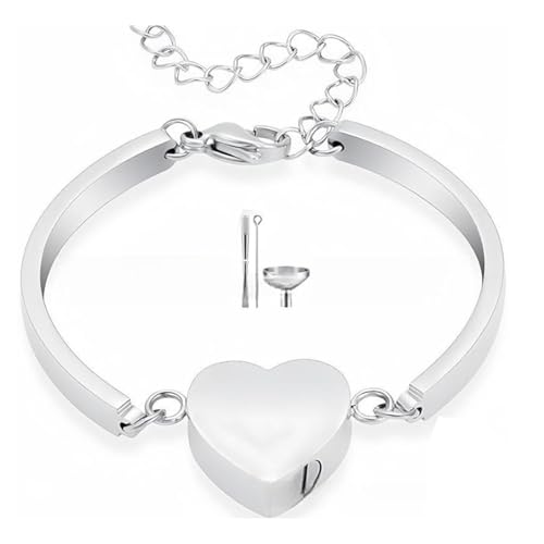 Uqezagpa Gedenkurnen-Armbänder mit Aschefach, anpassbares Herz-Medaillon, Einäscherung für Haustiere, Gedenkbedarf, Haustier-Asche-Medaillon von Uqezagpa