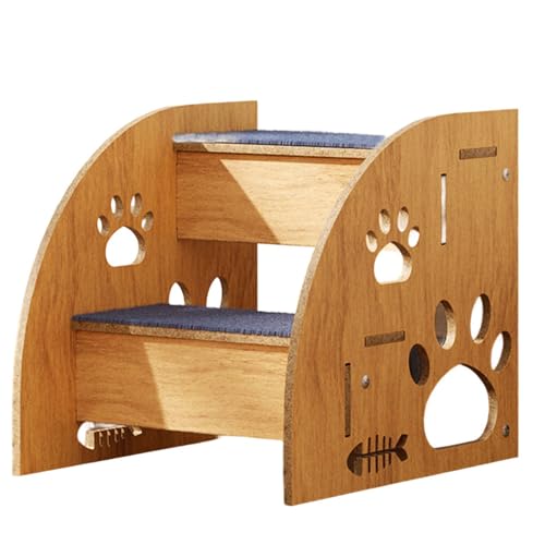 Uqezagpa Haustiertreppe aus Holz für kleine Hunde, Katzen und ältere Haustiere, mit rutschfesten Teppichoberflächen für hohe Couch Uqezagpa Haustiertreppe aus Holz für kleine Hunde, Katzen und ältere Haustiere, mit rutschfesten Teppichoberflächen für hohe Couch von Uqezagpa
