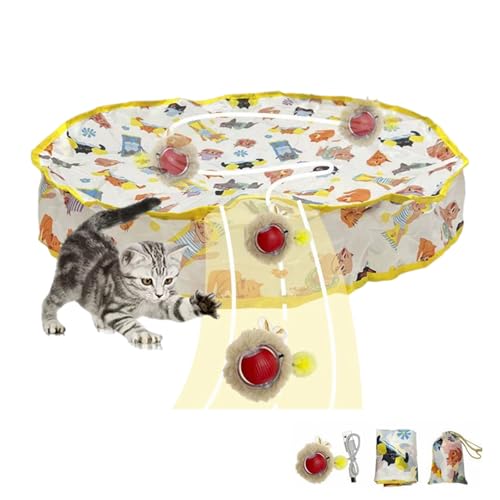 Uqezagpa Interaktions-Spielmatte, bewegungsaktiviertes Katzenspielzeug und schnell rollender Spielzeugball, wiederaufladbar, 71,1 cm Uqezagpa Interaktions-Spielmatte, bewegungsaktiviertes Katzenspielzeug und schnell rollender Spielzeugball, wiederaufladbar, 71,1 cm von Uqezagpa