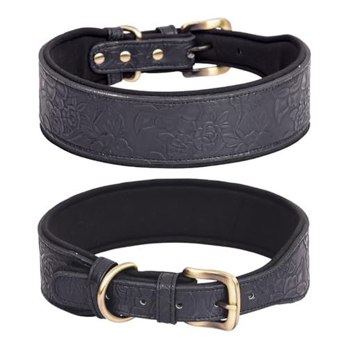 Uqezagpa Verstellbares Hundehalsband, modisch, breites Halsband, Leder, Halsbänder für große Hunde, italienische Windhunde, Haustiere Uqezagpa Verstellbares Hundehalsband, modisch, breites Halsband, Leder, Halsbänder für große Hunde, italienische Windhunde, Haustiere von Uqezagpa