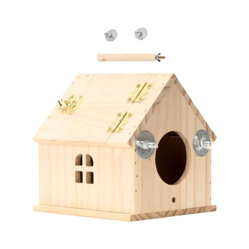 Uqezagpa Vogel-Nistkasten aus Naturholz für den Außenbereich, Dekoration für Papageien, Vogelhäuser für Balkon oder Garten von Uqezagpa