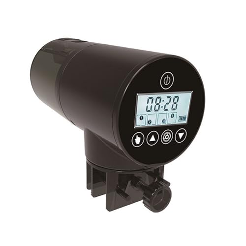 Uqezagpa Wiederaufladbare Aquarien, Fisch-Futterspender, automatisch, regulierbar, Timer für den Urlaub, mit 200 ml Futter von Uqezagpa